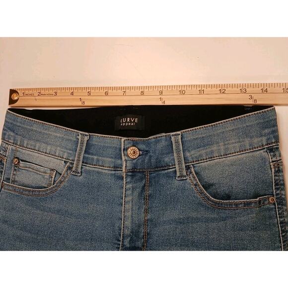 Curve Appeal Skinny Jeans Women's 8/29 Blue High Rise Elastic Waist Stretch EUC - Picture 9 of 14